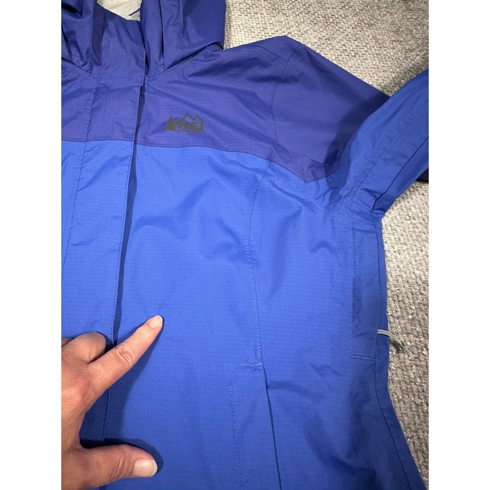 REI Coop Jacket Womens Small Blue Purple Rain Full Zip Hooded Peak 2.5L Nylon‎ - Picture 14 of 16